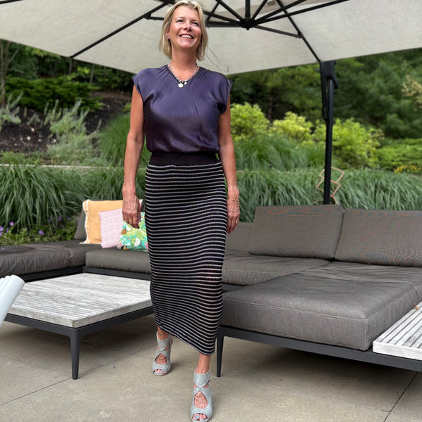 Lotus Stripe Skirt