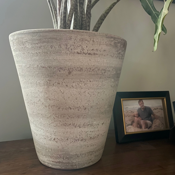 White-washed Terracotta Planter, Large (In-store pick up only)