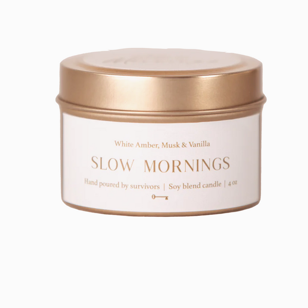 Slow Mornings Candle, Travel Tin