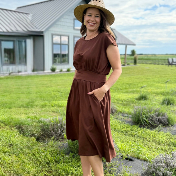 Catherine dress, Burnt Cedar