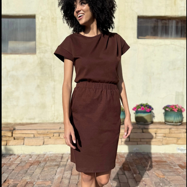 Fern heavyknit skirt, Brunette