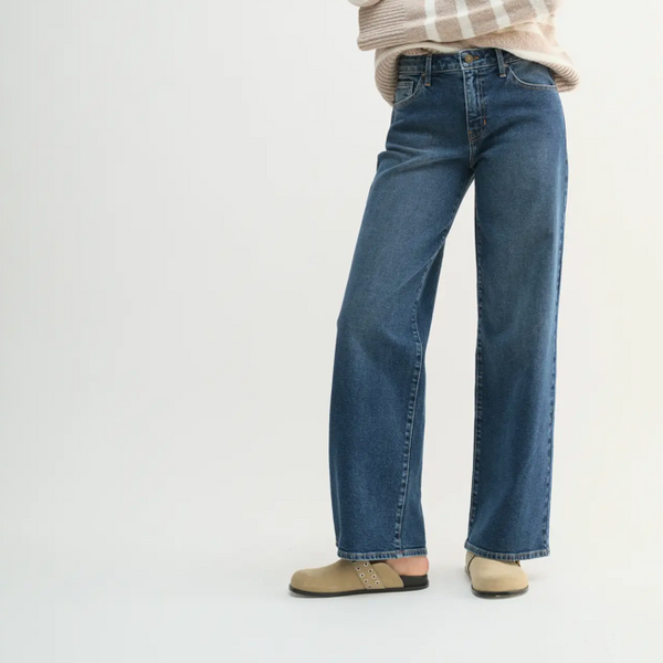 Missy, Mid-Rise Slim Wide Leg Denim
