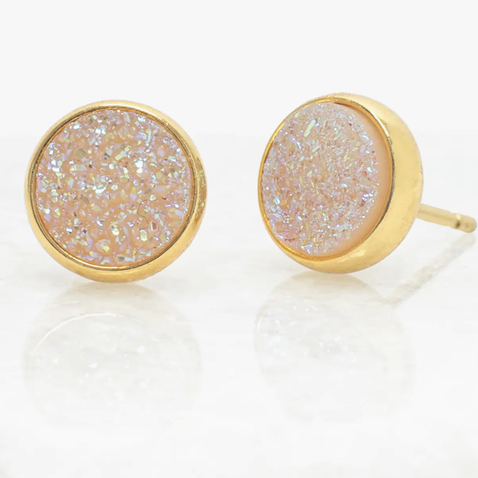 Brittany White Agate Studs
