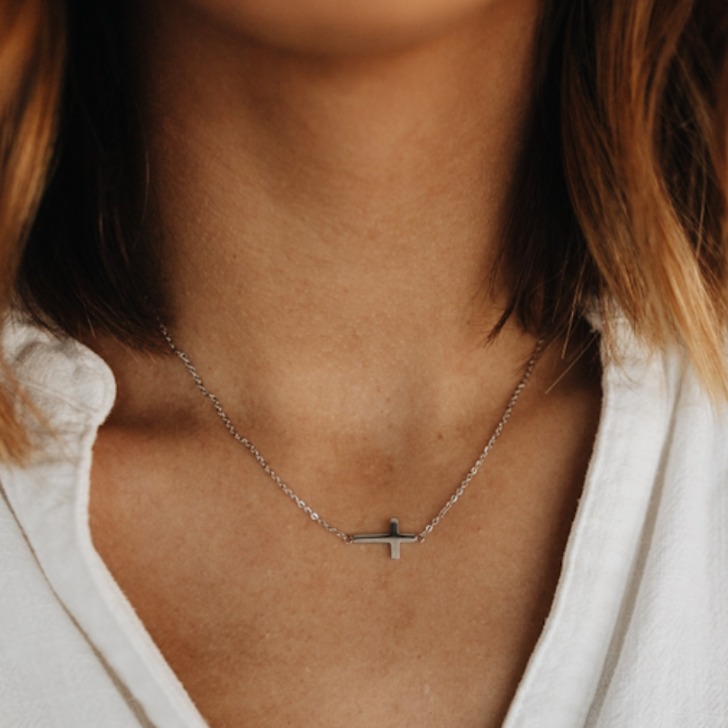 At The Cross Necklace-Accessory-crownedfree-Silver-Adored Boutique