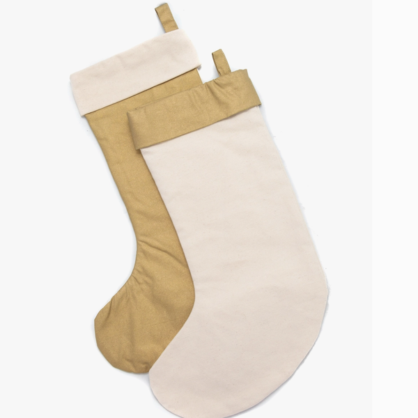 Stocking, Natural with Gold